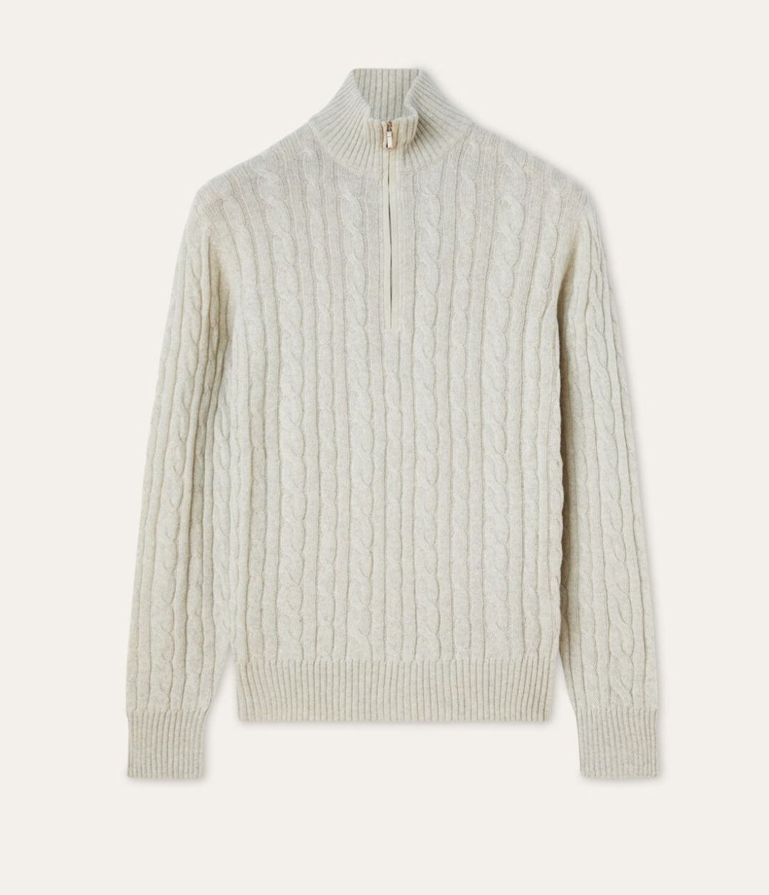 Pullover mit Zopfmuster und Reißverchluss